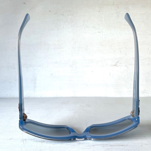 RARE Salvatore Ferragamo Vintage Mod Space Age Glam Bling Pastel Blue Sunglasses main image 12
